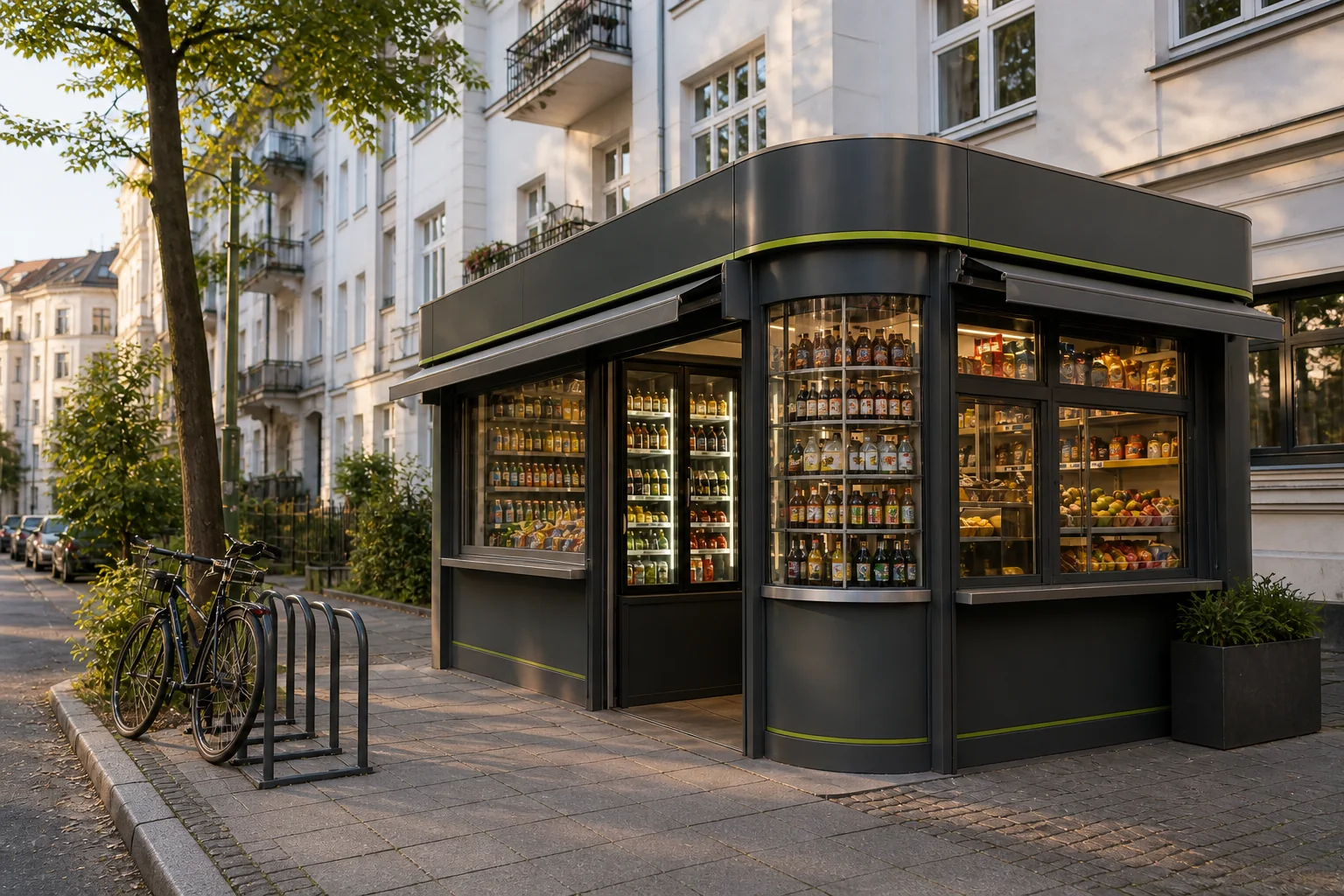 Fertig modernisierter Berliner Kiosk